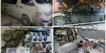 عناصر الدورية تعرضت لاطلاق النار..أثناء قيام المجرمين بسرقة محتويات المركبات وإطاراتها بحلب