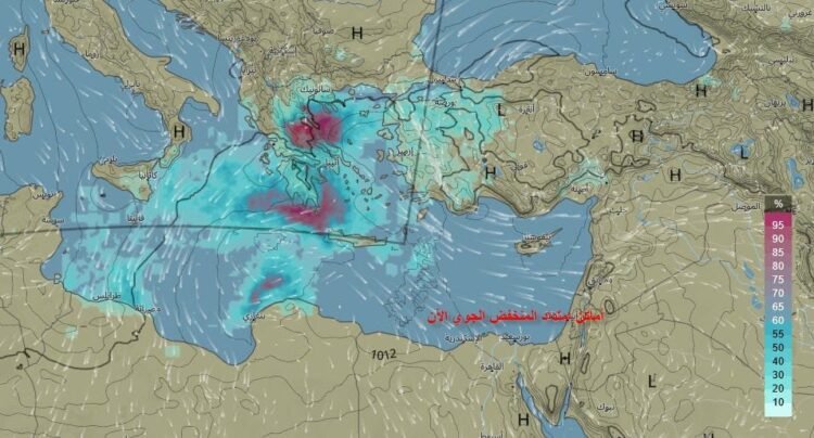 استقرار الطقس ليومين ومنخفض جوي ماطر من مساء السبت على الساحل وغرب البلاد