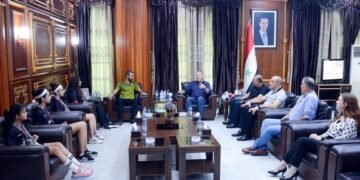 محافظ اللاذقية المهندس عامر اسماعيل هلال استقبل المنتخب السوري بكرة الطاولة